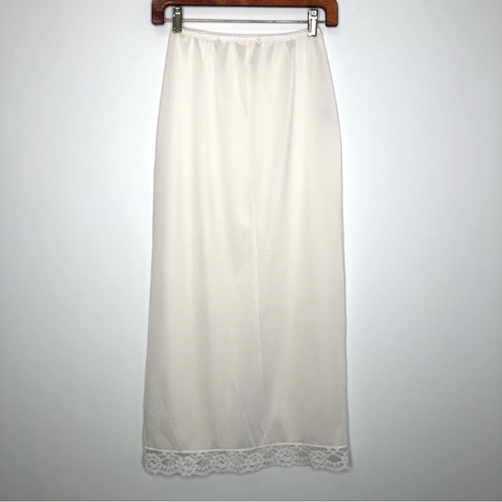 Vintage Union Made Lace Trim Slip Skirt